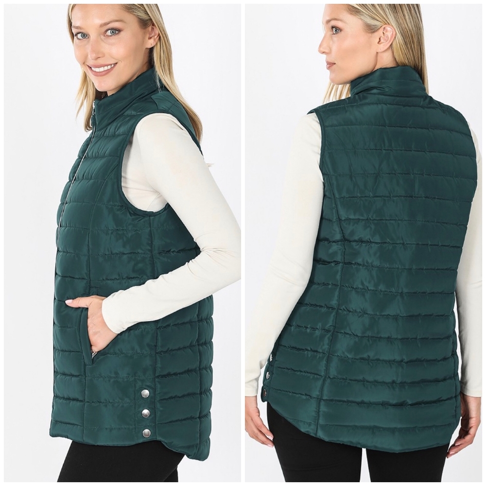 LAST ONE❗️Cozy Chic Hunter Green Puffer Vest - Picture 3 of 3